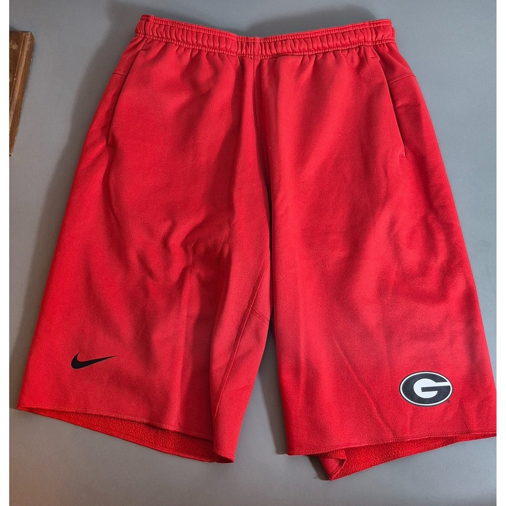 Nike UGA Mens Jogger Sweat Shorts Red Large 13" Inseam